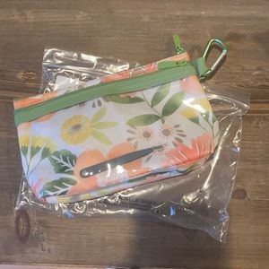 Thirty-One Clear Clip Pouch Morning Floral